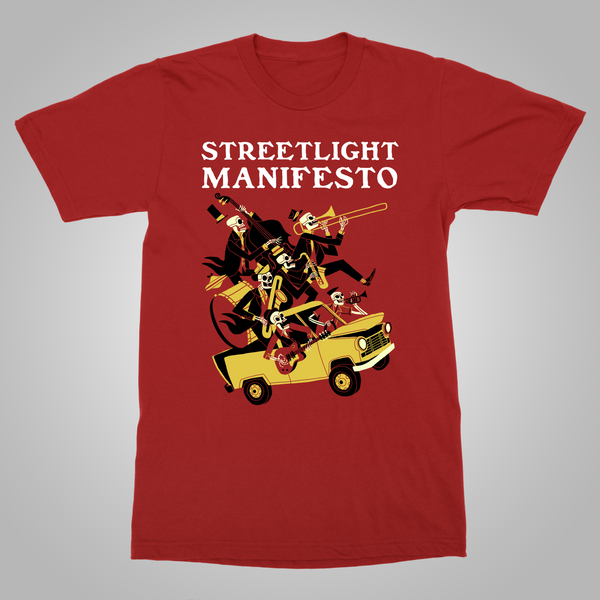 Streetlight Manifesto "Skeleton Band" T-Shirt (Red)