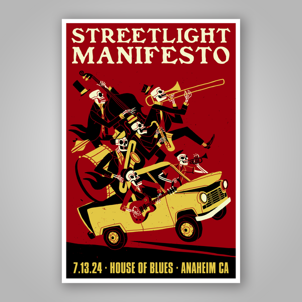 Streetlight Manifesto "The Myth of Monsters Tour ANAHEIM" Screen Print Poster (2024)